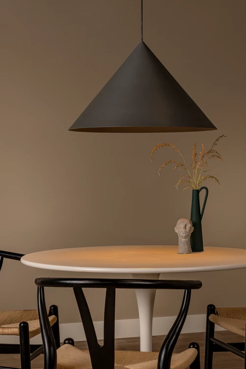 Lucide SPITZE - Hanglamp - Ø 60 cm - 1xE27 - Grijs | Vibes - sfeer 1